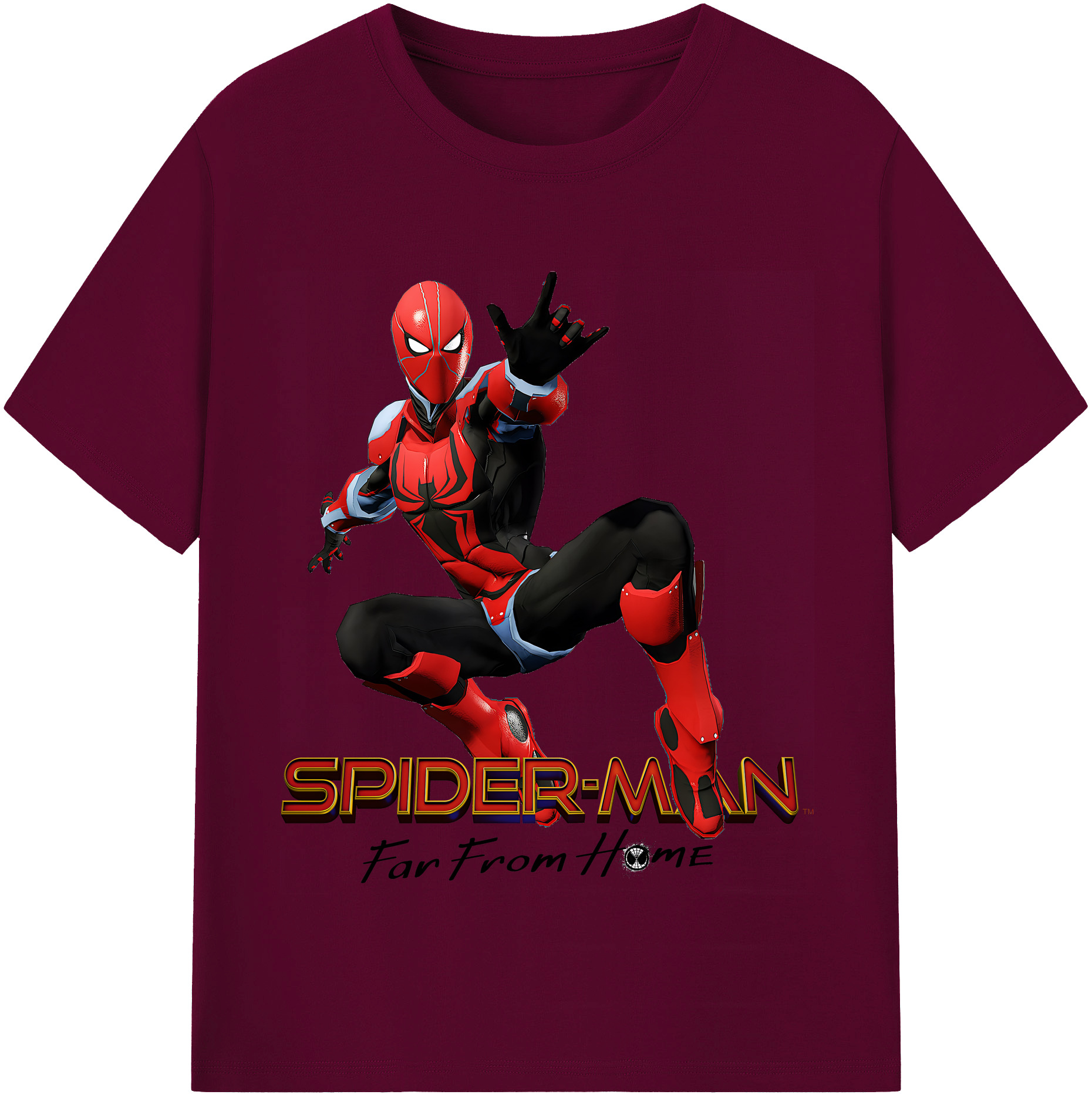 （画像用） Spider Man スパイダーマン レディースカジュアルプリントTシャツ（綿100％）